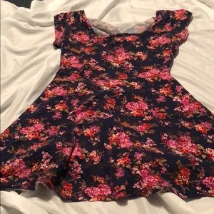 Navy blue floral dress